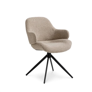 Lauren spisebordsstol - Flex / vippefunktion - Beige - Sort drejestel